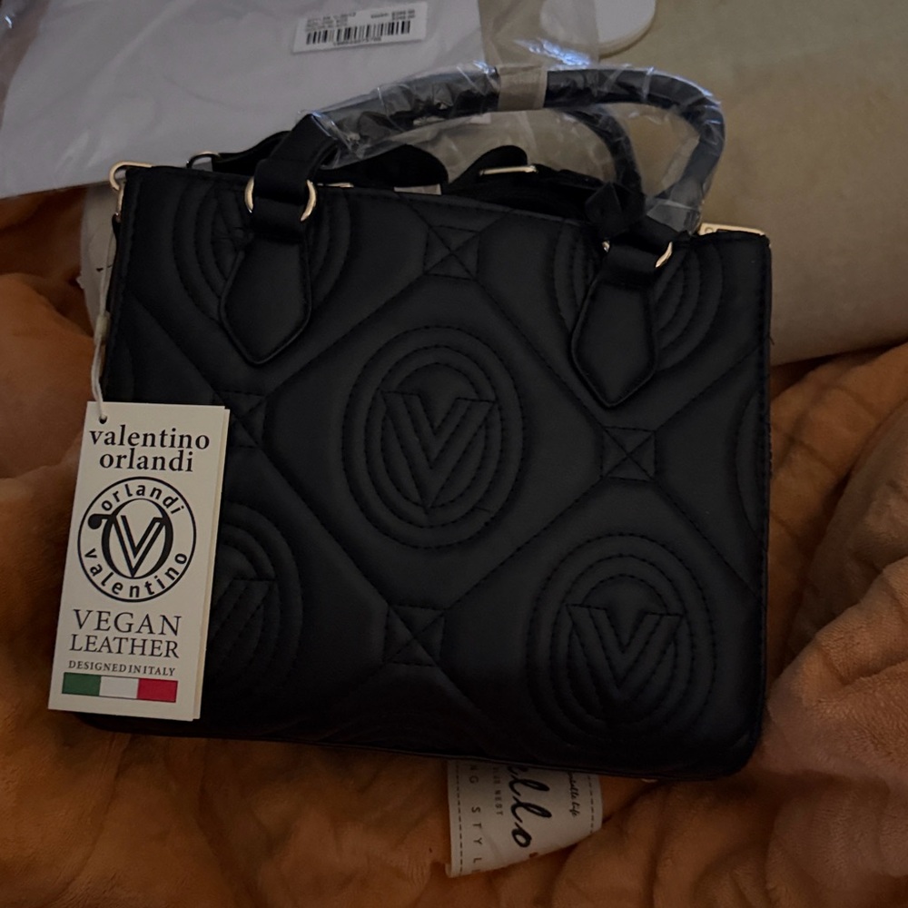 Valentino Orlandi Black Vegan Leather Handbag - Picture 3 of 9